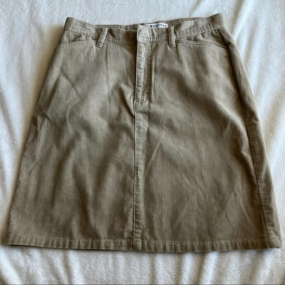 Tommy Hilfiger Corduroy Skirt Vintage Y2K Tan Size 6